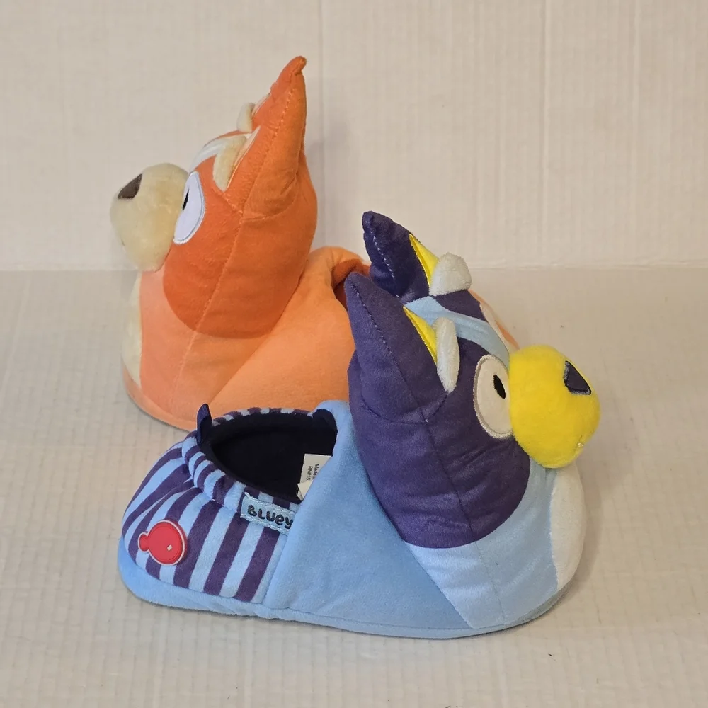 Bluey Bingo Slippers House Shoes Kids Size 13/1 Plush Cartoon TV Show Gift
